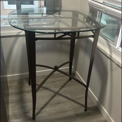 Modern Glass-Top Pub Table – Great Condition!