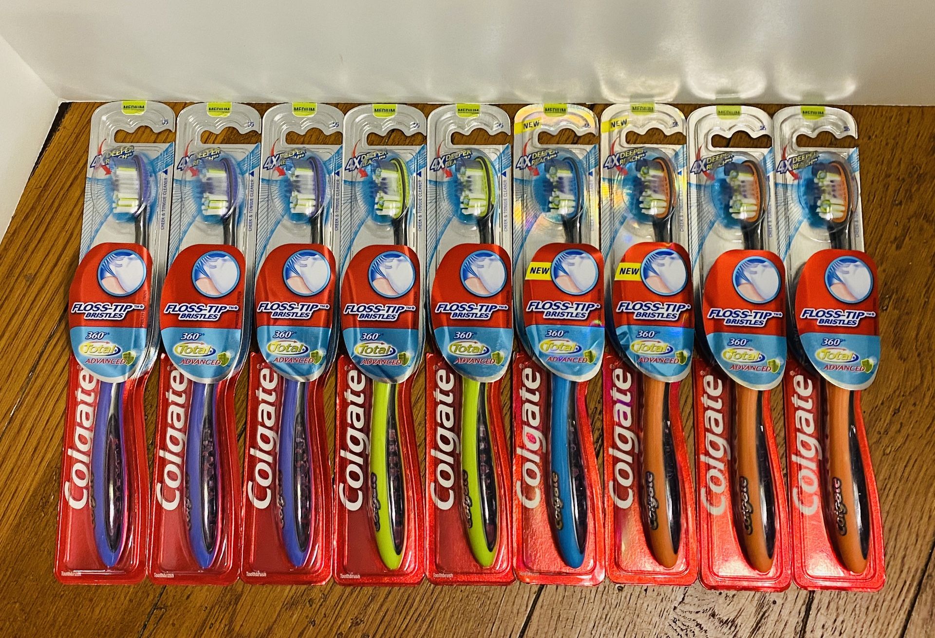 Colgate 360 Total Advanced Medium Toothbrushes (Set of 9)
