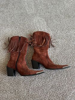 Rare Basic Padova Made In Italy Womens Boots Sz 37.5 US 7 Vero Cuoio
