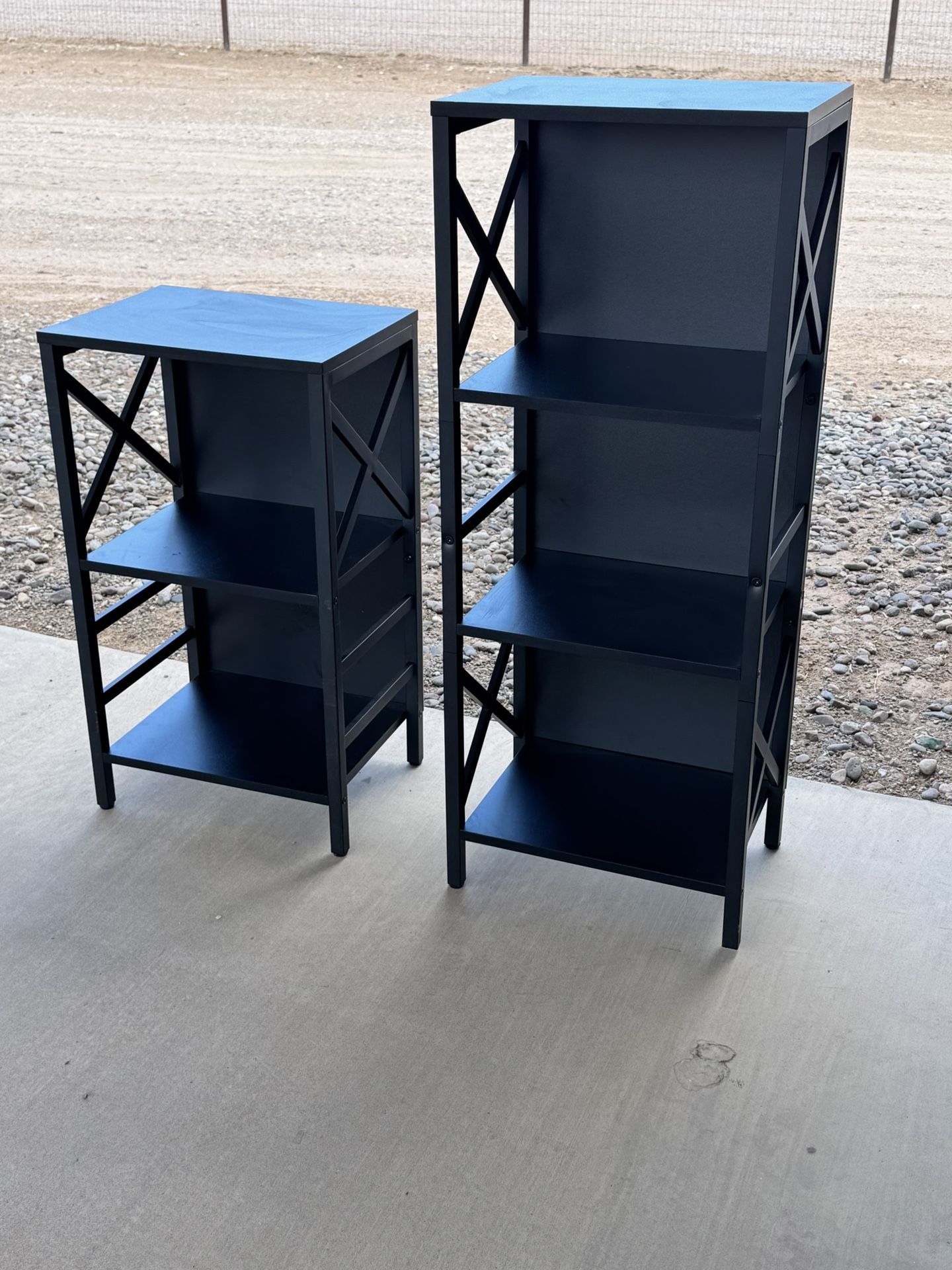 Two Piece Black Shelves