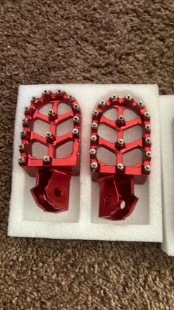 Red Aluminum Dirt Bike Foot Pegs Pair