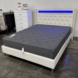 New Queen Bed Frame With Mattress 