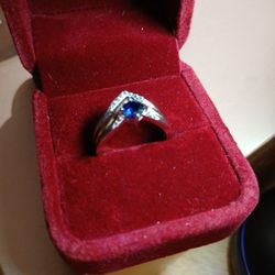 Sterling Silver Sapphire Ring 