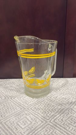 Clear Glass Pitcher with Lemon Print