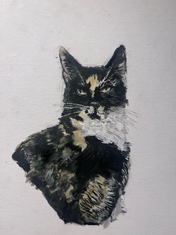 Calico cat paint (canvas)