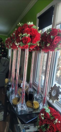 GLASS EIFFEL TOWER VASE 32" - 12 PIECES