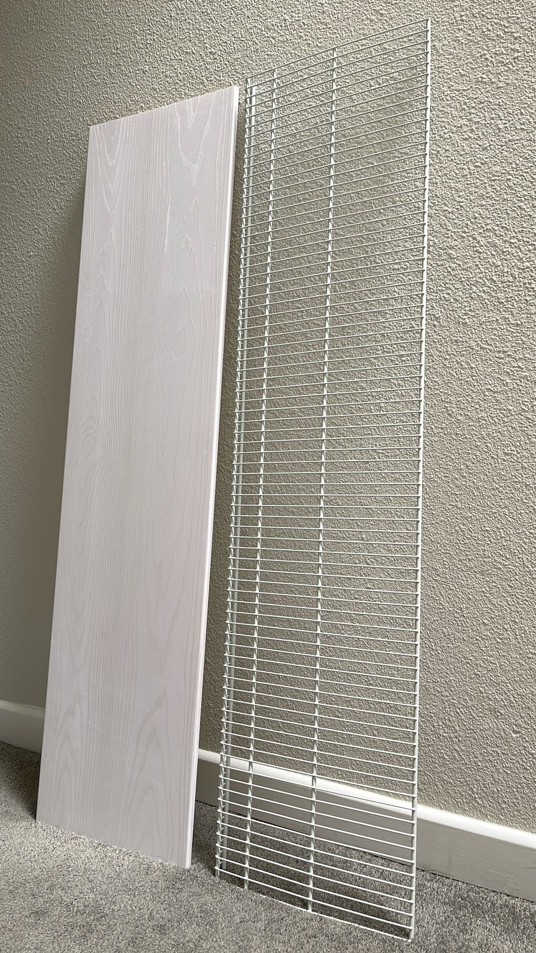 White Wire Closet Shelf + White Shelf Cover 48 in. L x 12 in. D