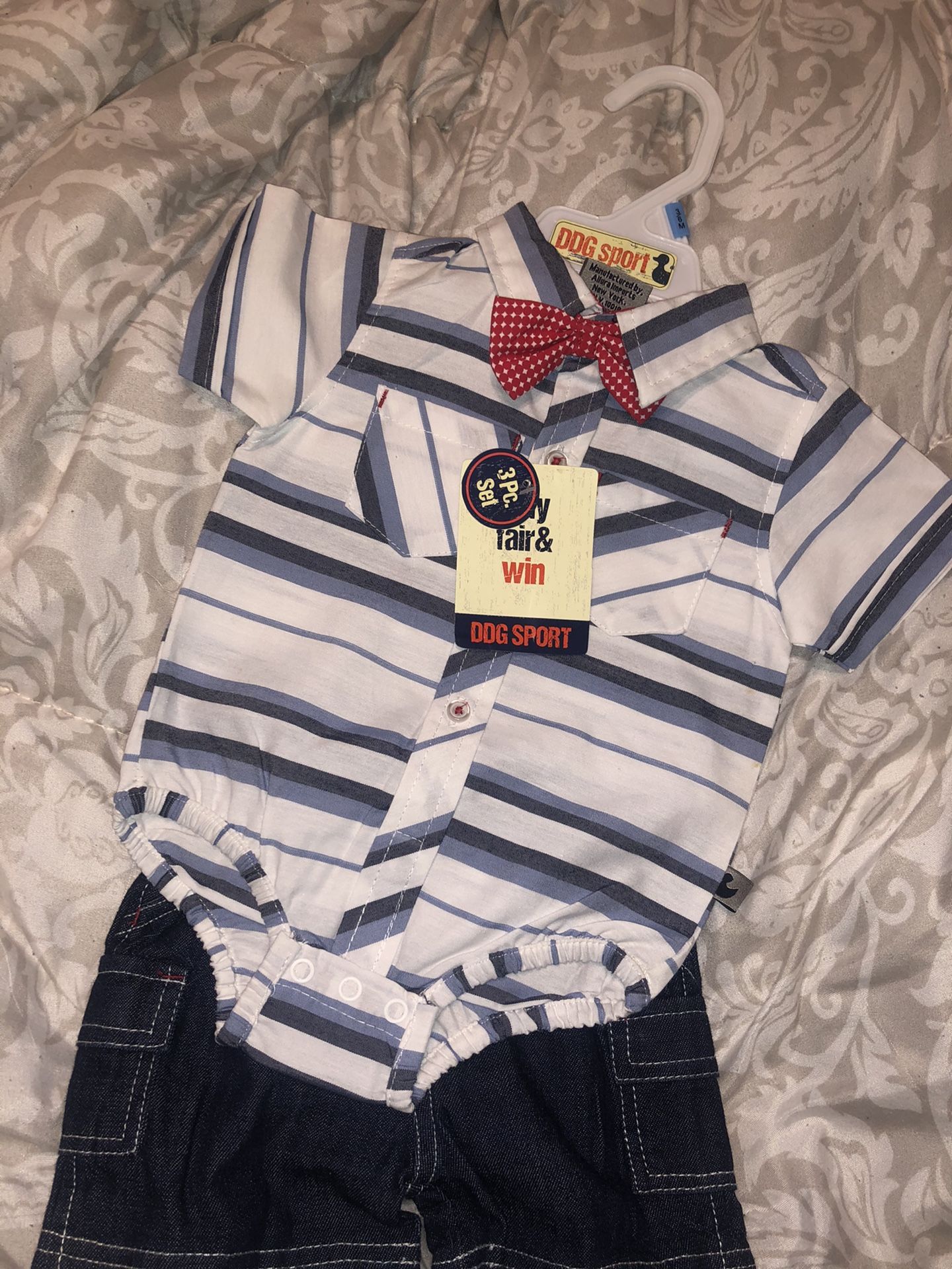 Baby boy outfit with bow tie