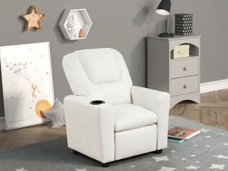Leather Kids Recliner Chair with Cup Holder