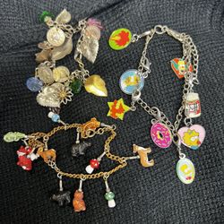 3 Charm Bracelets Simpsons Animals And Nature All Metals