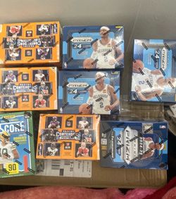 8 box lot of Basketball football blaster boxes