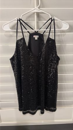 Guess Black Sequin Tank Top