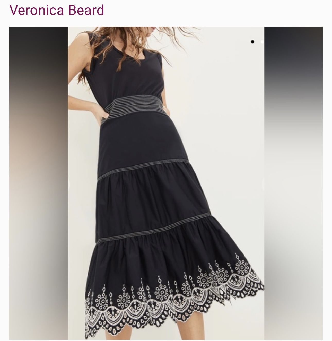 NEW VERONICA BEARD Amaia Eyelet Midi Dress Size