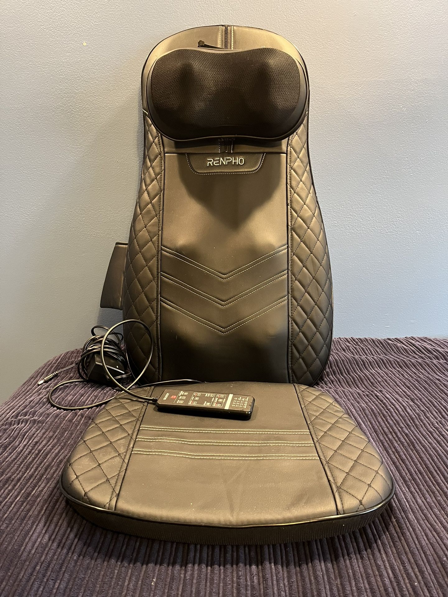 RENPHO Neck & Back Shiatsu Massager Chair pad with Heat, Full Back Kneading or Rolling Massage