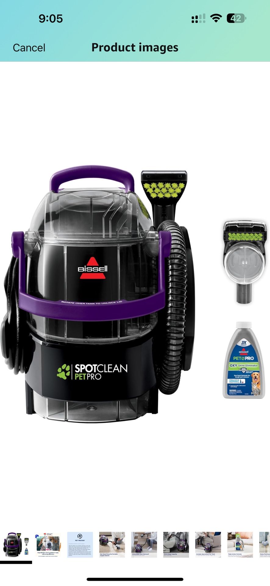Brand New In Box BISSELL SpotClean Pet Pro Portable Carpet Cleaner, 2458,