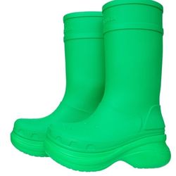 Balenciaga Green Rubber/Crocs Boots
