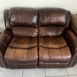 Leather Reclining Loveseat