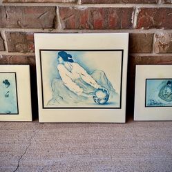 R.C. Gorman, Navajo Artist,  3 Hanging Ceramic Tiles Lot—Will Divide—See Pics & Description!