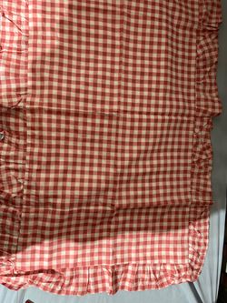 Gingham Red Ruffle Duvet Set-Soft w/2 Pillowcases Queen