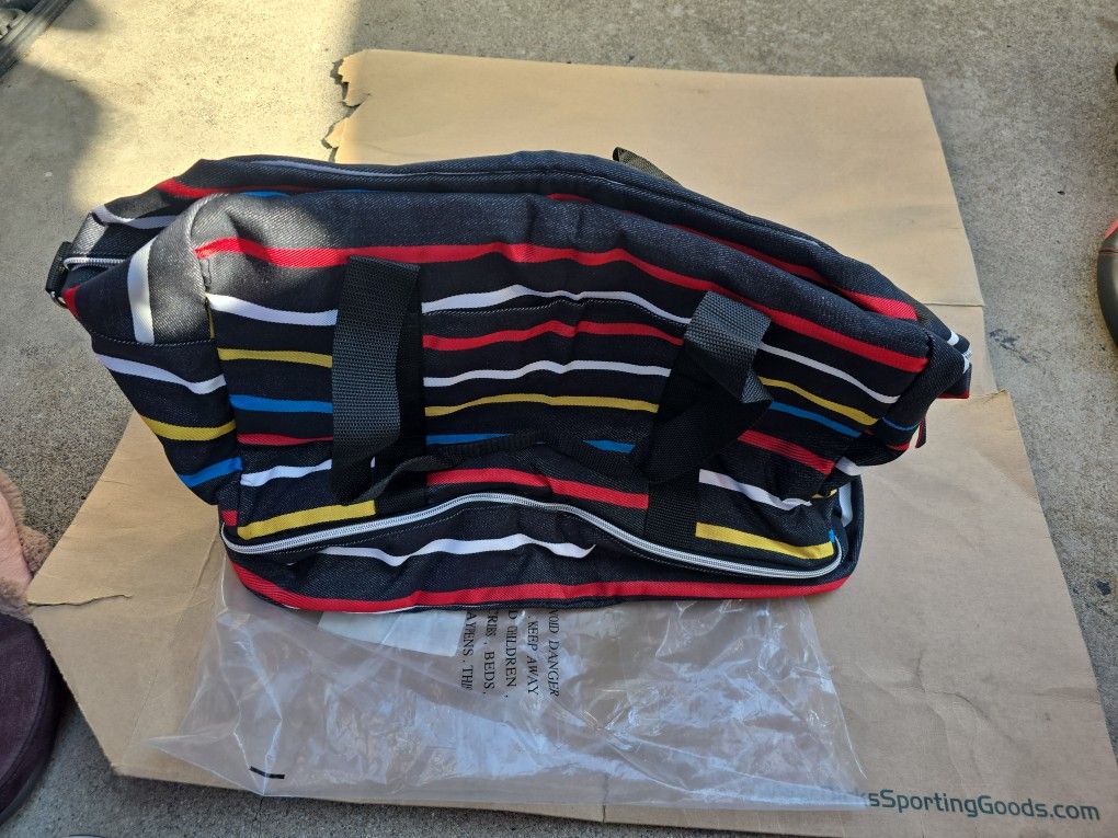 Striped Duffle Bag