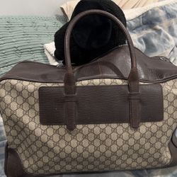GUCCI Leather Supreme Suitcase duffle bag