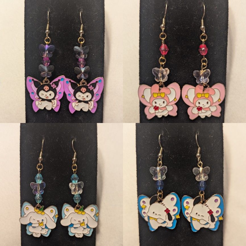 Sanrio Butterfly Friends Handmade Earrings – Hypoallergenic