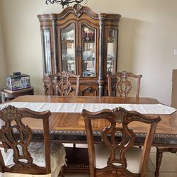 Formal Dining Room Table, Chairs, And China Cabinet 