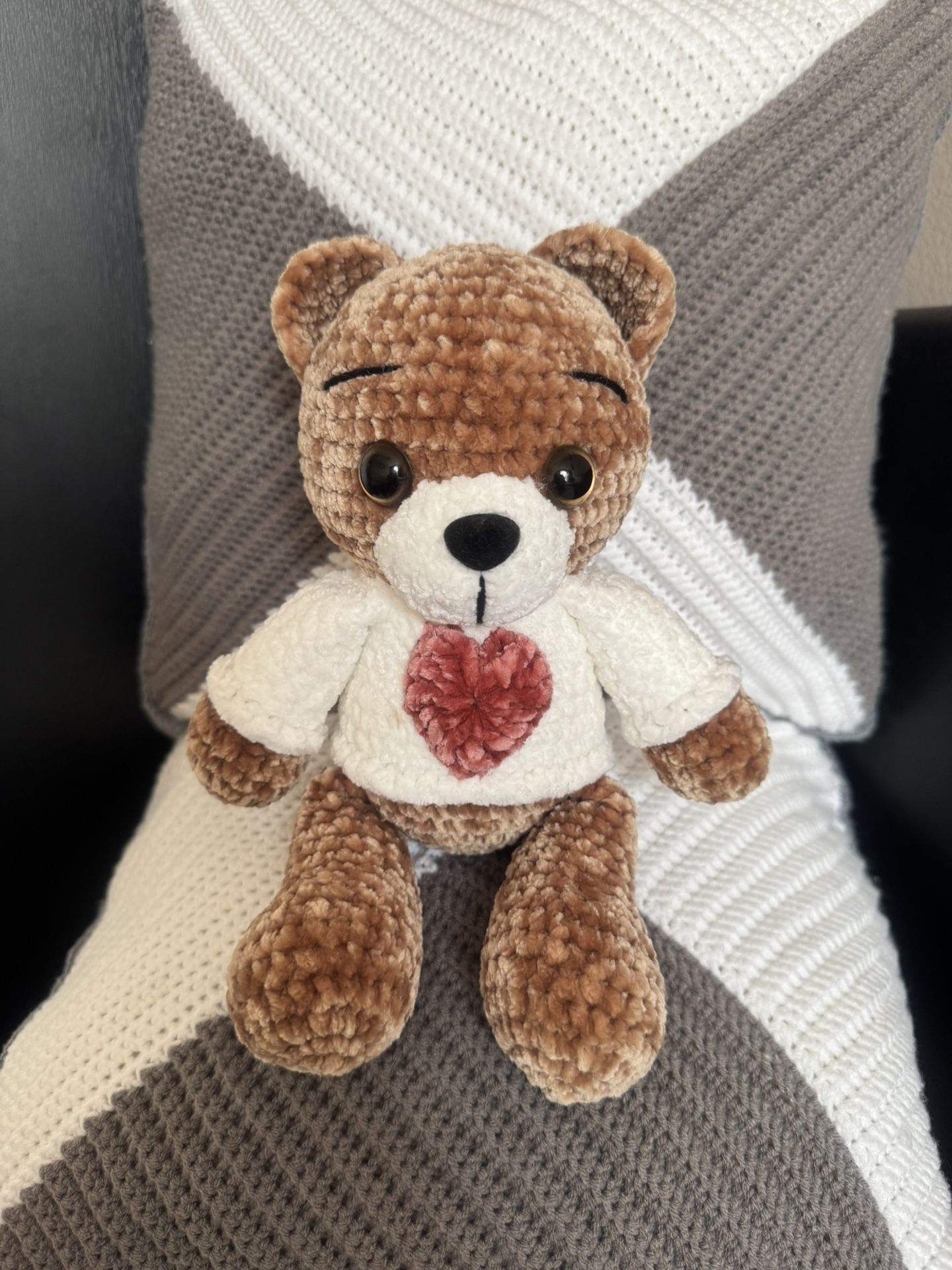 Crochet Heart Teddy Bear