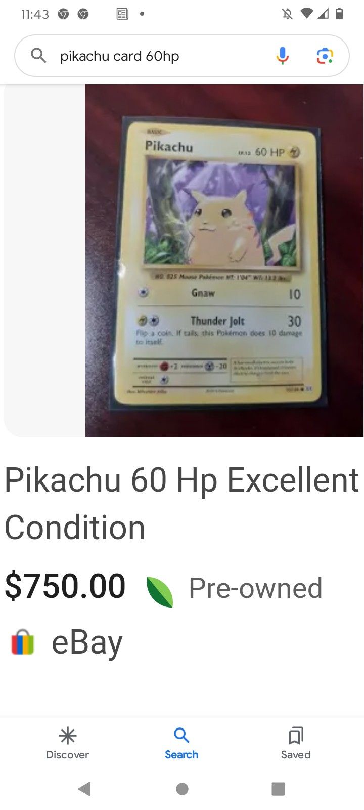 Pikachu Card