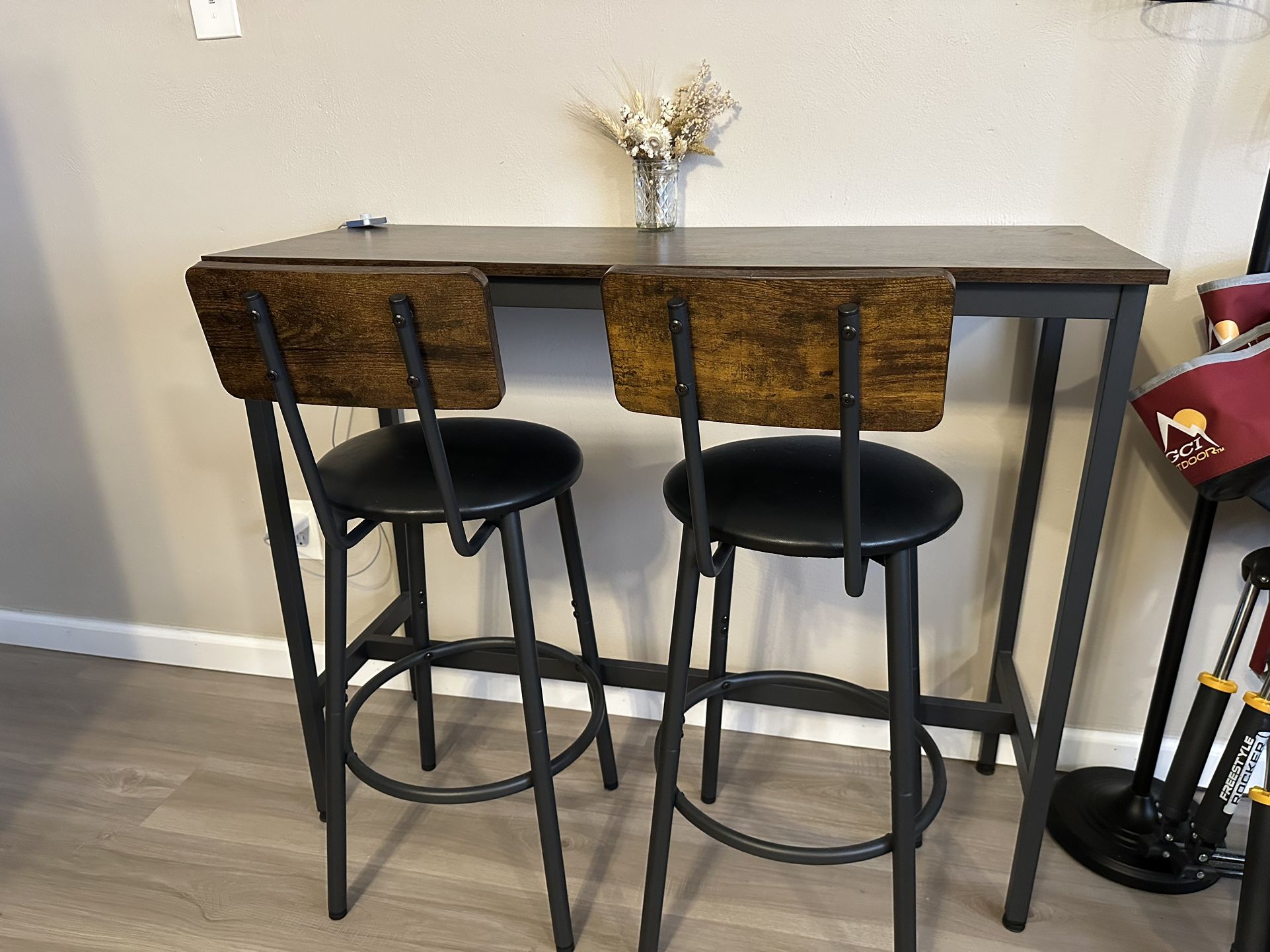 High Top Bar Table- 2 Chairs
