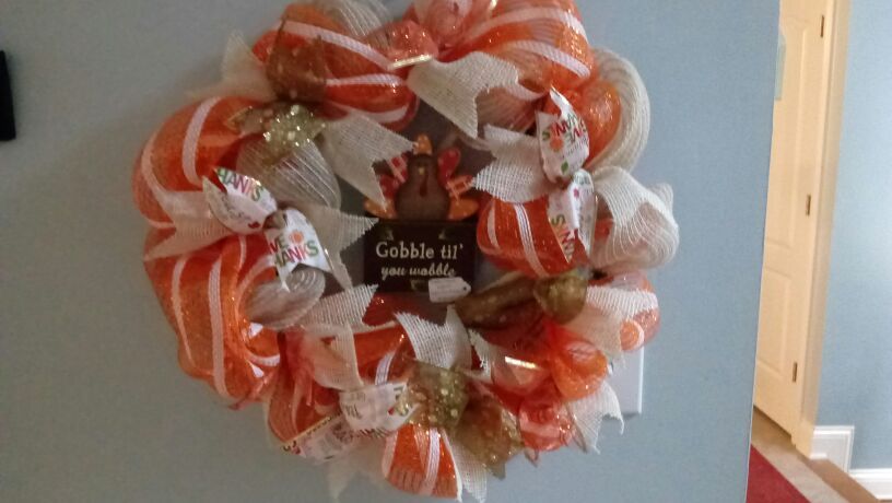 Gobble till you Wobble Thanksgiving Wreath