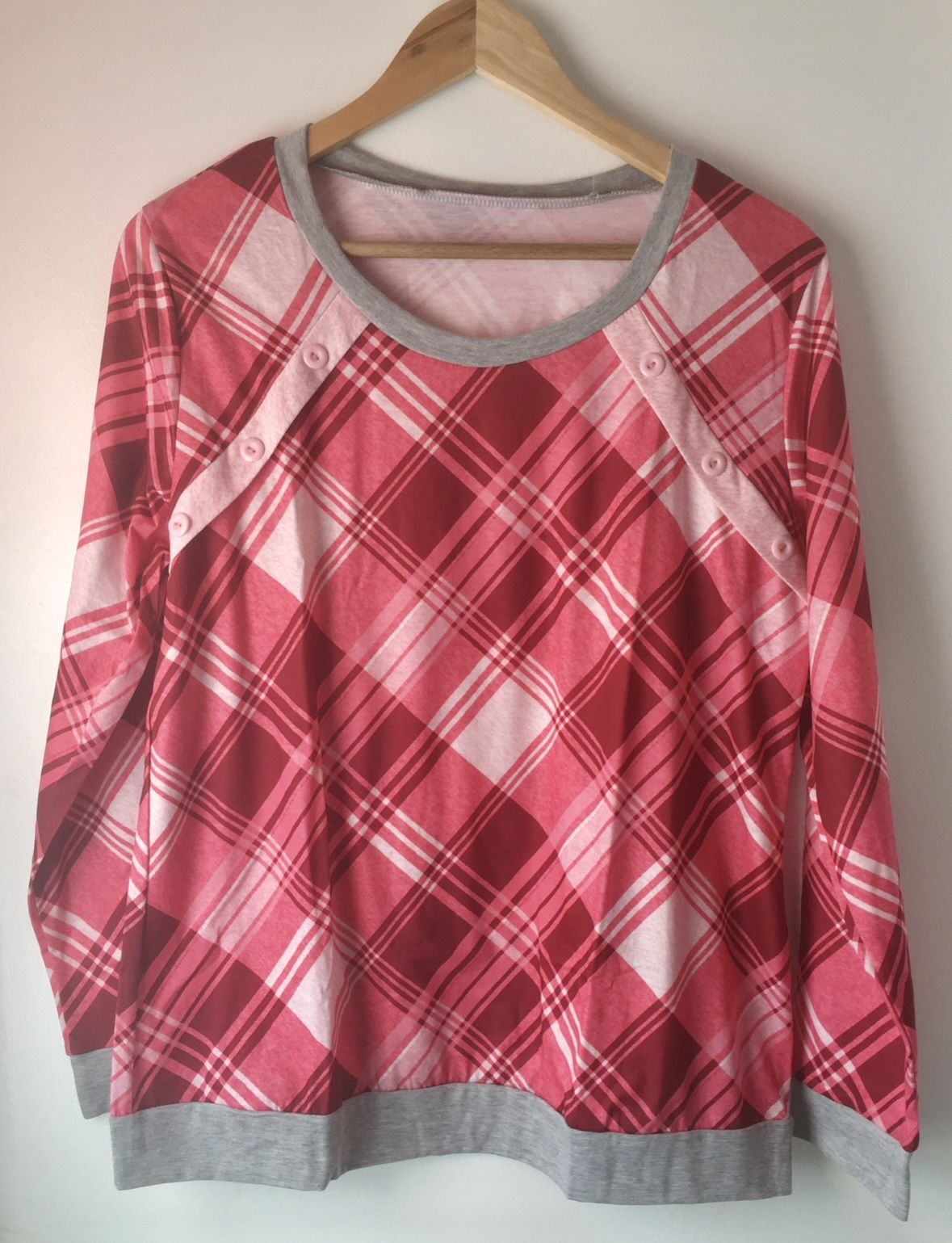 Long Sleeve Plaid Shirt, Large 