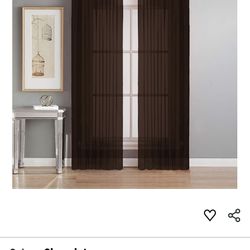 Sheer brown curtains 84"