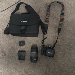 Cannon T7 Rebel w/ Case and 75-300mm Lens