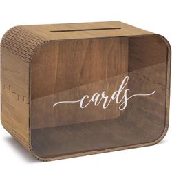 Wooden Wedding Card Box with Slot