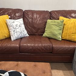 Leather Sofa  Ethen Allen 