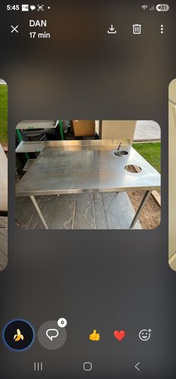 Stainless prep table w/dipping well