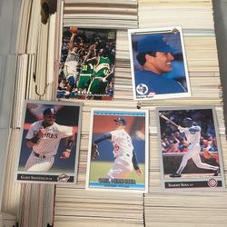 Mixed90s And 80s Baseball And Basketball Cards
