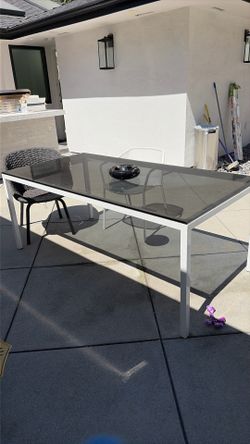 Glass outdoor table