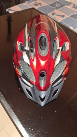 Red and Silver Bike Helmet