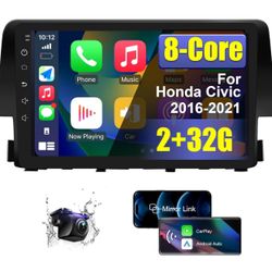  Car Radio Stereo for Honda Civic 2016-2021 with Wireless CarPlay