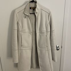 Bebe - White Fall Coat - Faux Fleece - Size M