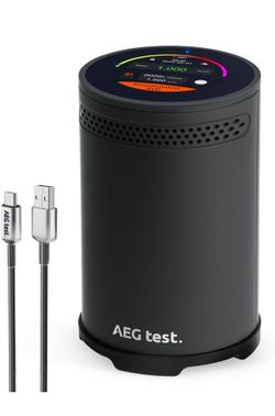 HOUND-3699 Portable Radon Detector for Home, 10-Mins Data Updates, Touchscreen Color Display, Audible & Visual Alarm, Long-Term Continuous Monitoring 