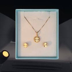 14K Gold( Chain, Charm And Earrings)