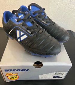 Vizari Kids Soccer Cleats Black Blue Size 12C