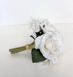 Small Bouquet of White Faux Roses