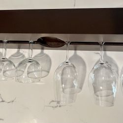 Floating Wine Glass 24”L Wood Shelf