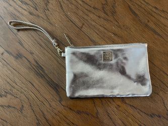 Liz Claiborne Gold Toned Metallic Wristlet Pouch