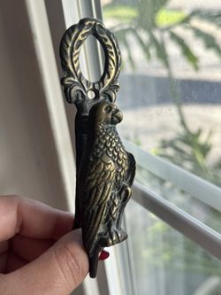 vintage brass parrot door knocker