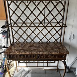 Matching Table And Bakers rack